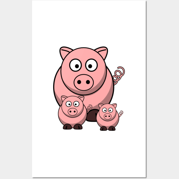 Mamma and Baby Pigs 2 Wall Art by longford